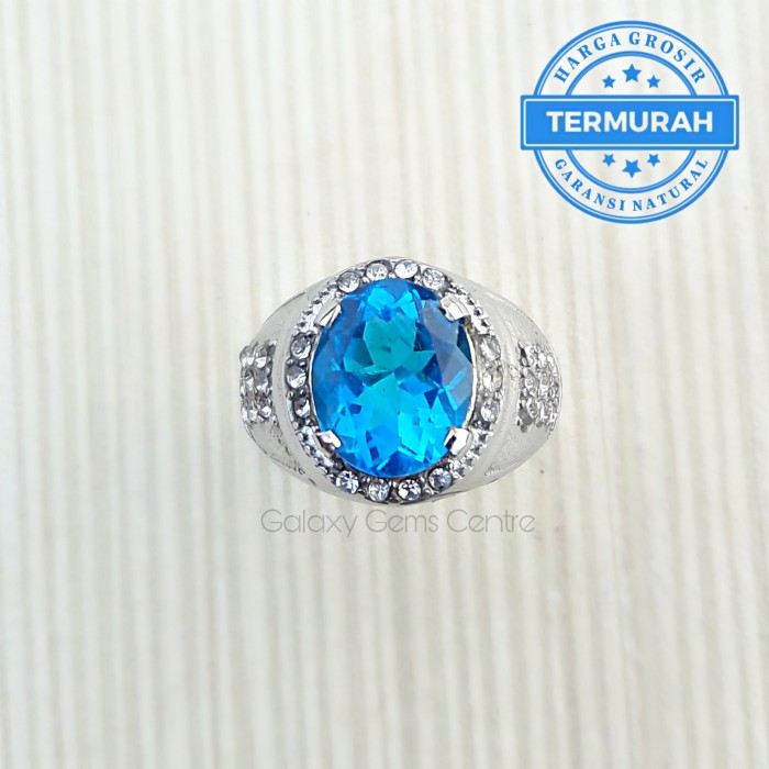 Nhẫn Đính Đá Topaz Màu Xanh Dương Phong Cách Thụy Sĩ - 7