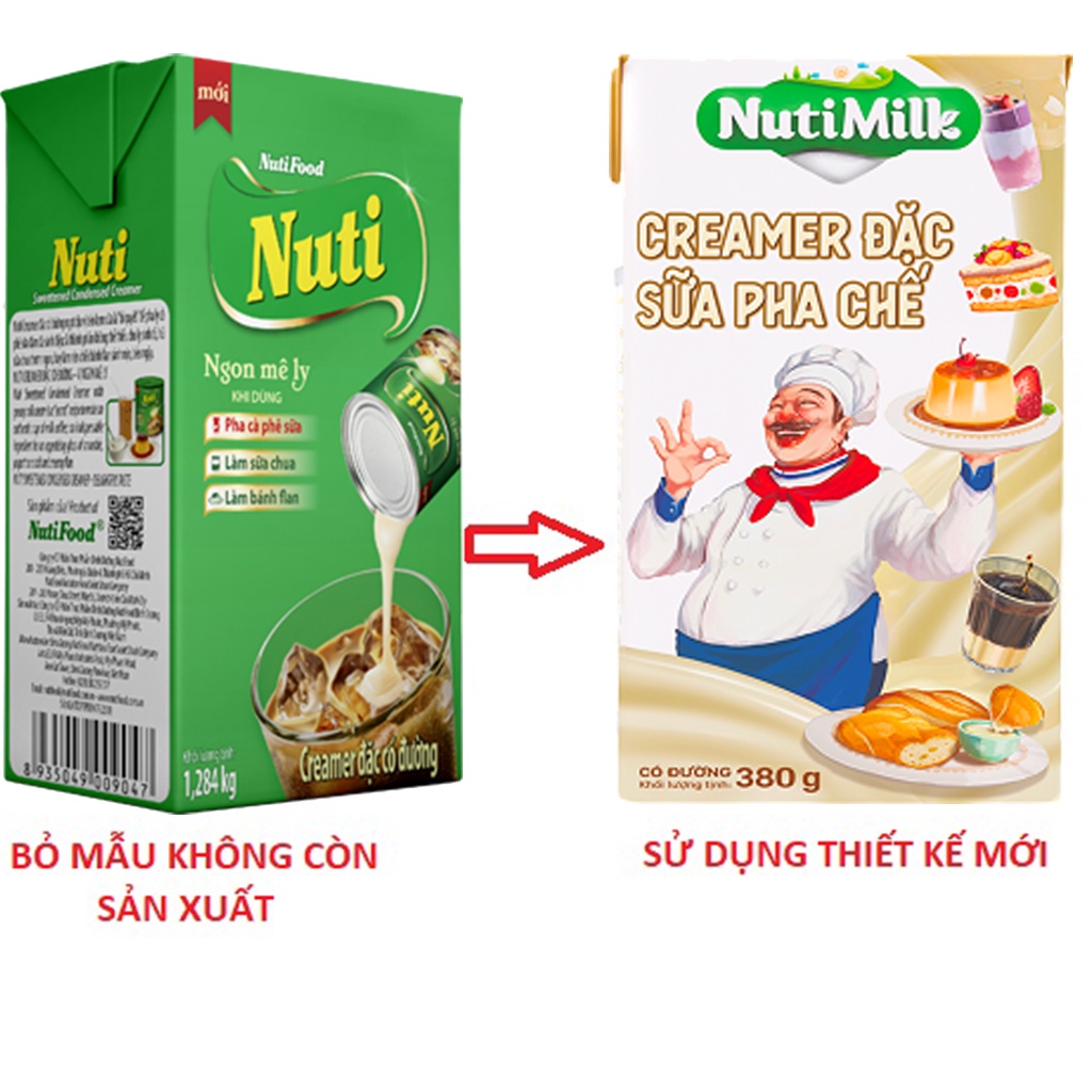 Combo 3 Hộp sữa Đặc Nuti Creamer Pha Chế Dùng Để Làm Bánh,Làm Bánh Plan,Pha Cà Phê Hộp 380g PKPH