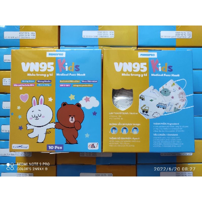 Khẩu trang trẻ em VN95 Kids Famapro [ cho bé từ 4 đến 10 tuổi ]