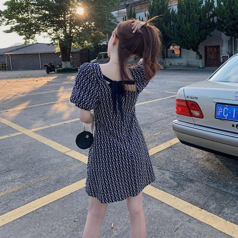 Đầm Ngắn Dáng Ôm Thời Trang Mùa Hè Phong Cách Retro Dành Cho Nữ