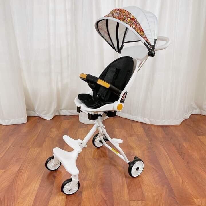 Xe đẩy đảo chiều ngả lưng gấp gọn có thể mang đi + đệm + mái che