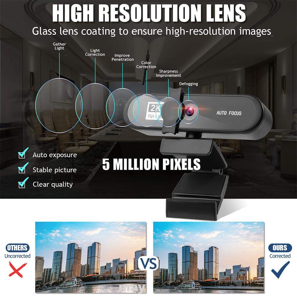 Webcam 2k Hd Usb 2.0 Giảm Tiếng Ồn Hỗ Trợ Phát Sóng Trực Tuyến / Giảng Dạy / Phát Trực Tuyến | BigBuy360 - bigbuy360.vn