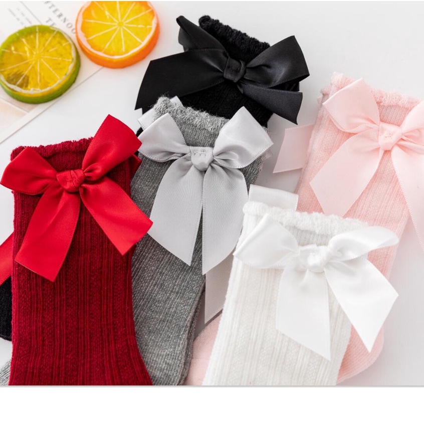 Tất Nơ cổ dài xinh xắn chống trơn trượt cho bé 0-1 tuổi (được chọn màu) - T17