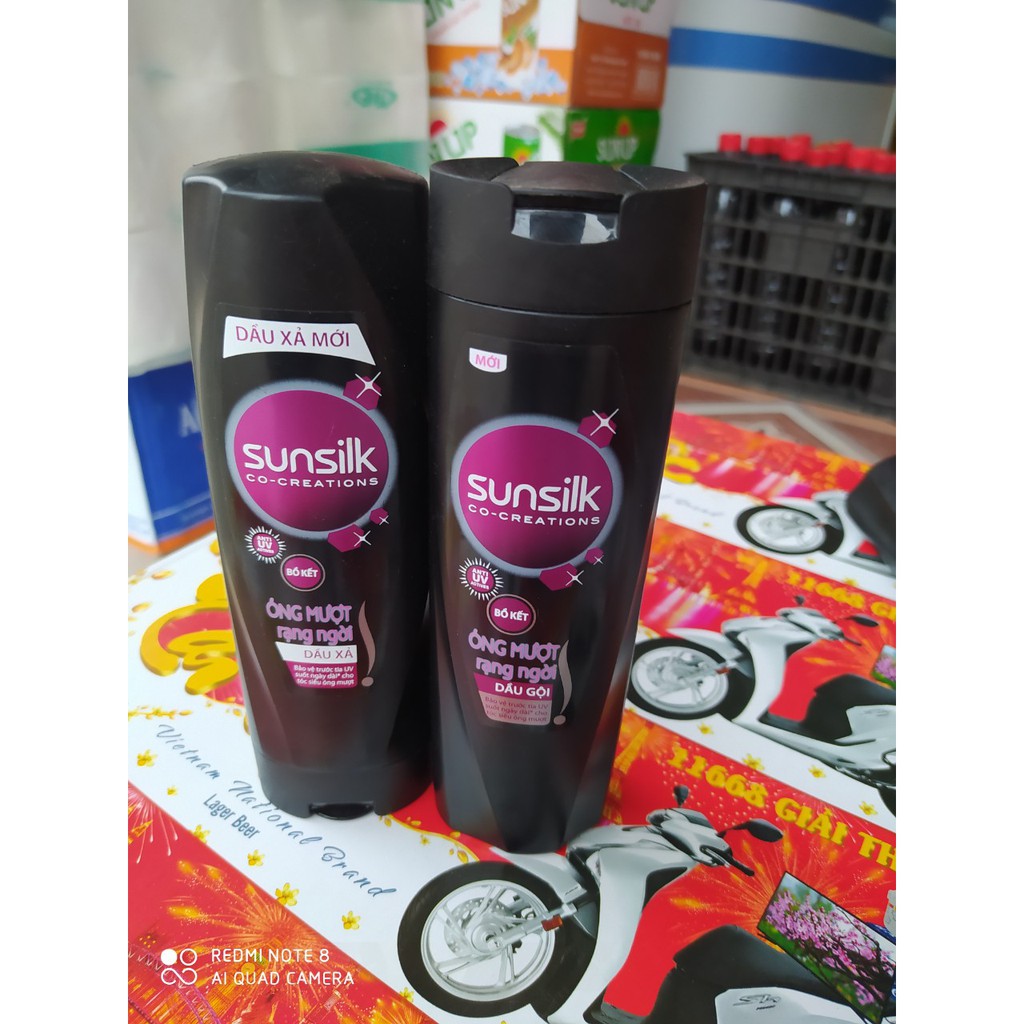 Combo Gội + xả Sunsilk Óng mượt rạng ngời chai 170g