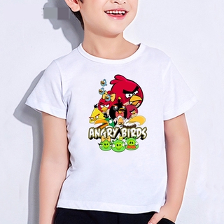 Áo Thun Ngắn Tay In Hình Angry Bird Ngộ Nghĩnh Dành Cho Các Bé