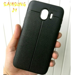 Ốp Lưng Samsung J4 Dẻo Giả Da Đen Đẹp