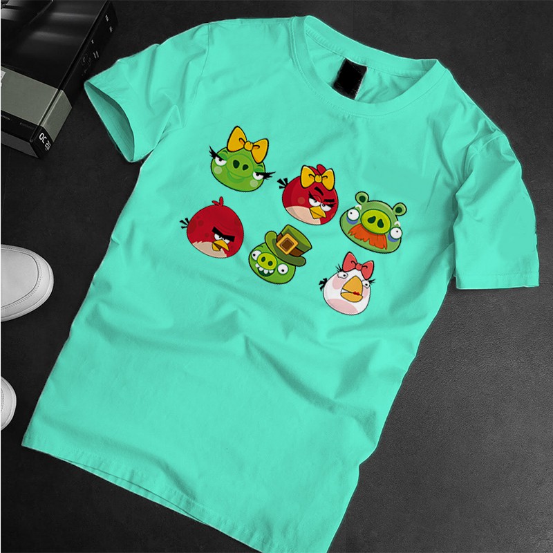 Áo thun Unisex cotton -  Angry Birds ngộ nghĩnh