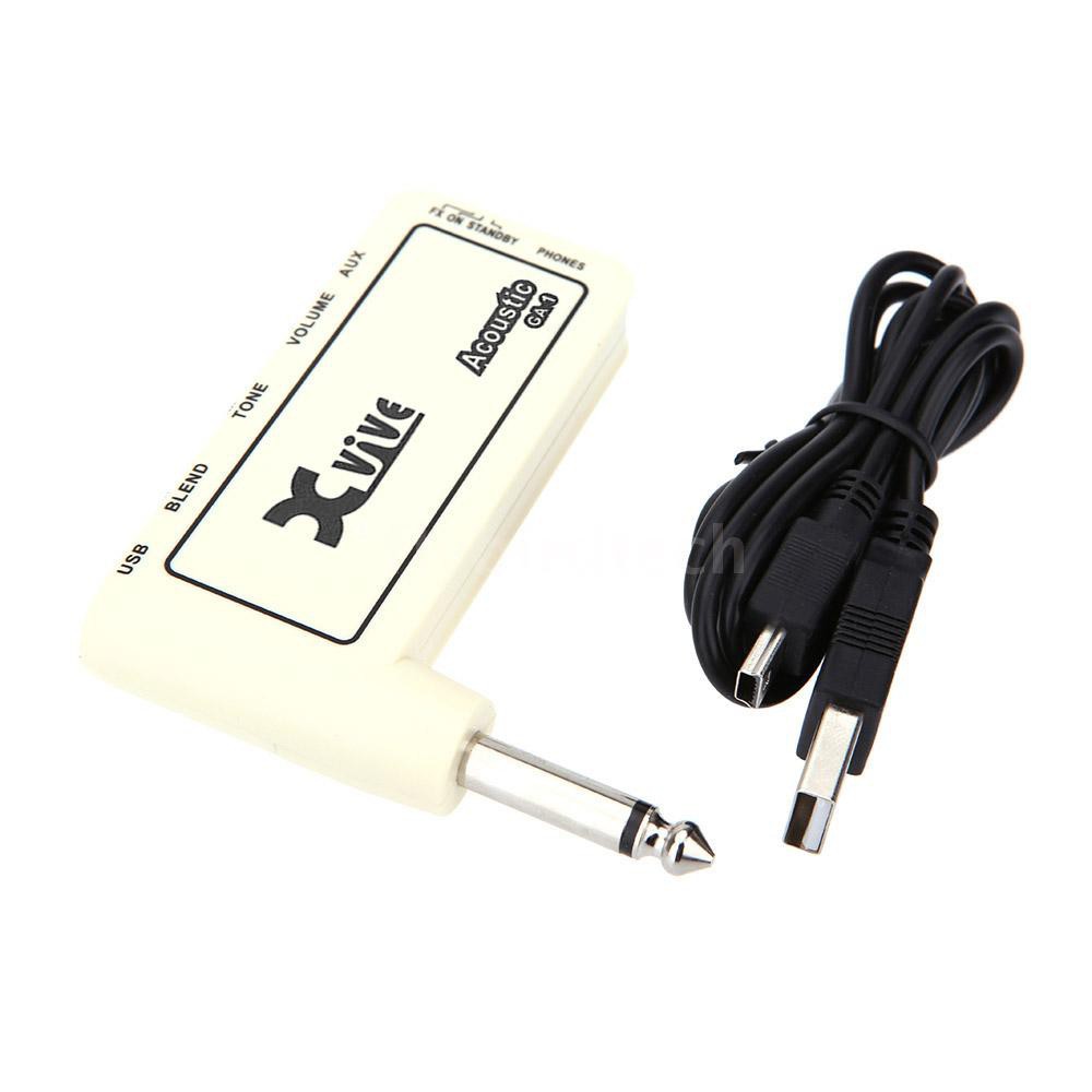 Mini Rechargeable Electric Guitar Plug Headphone Amp Amplifier Original Sound