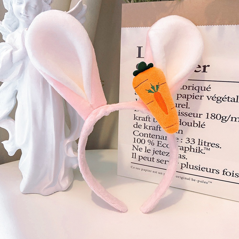 Cài Tóc Tai Thỏ Carot Vải Nhung Phong Cách Hàn Quốc