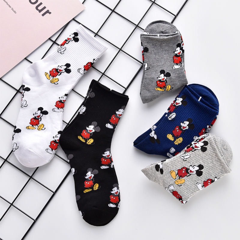 tất nữ cổ cao in hình hoạt hình Mickey TN81