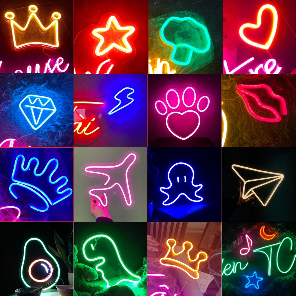 Đèn led neon sign 12v flex decor chữ theo tên trang trí thiết kế uốn chữ theo yêu cầu - Mixj