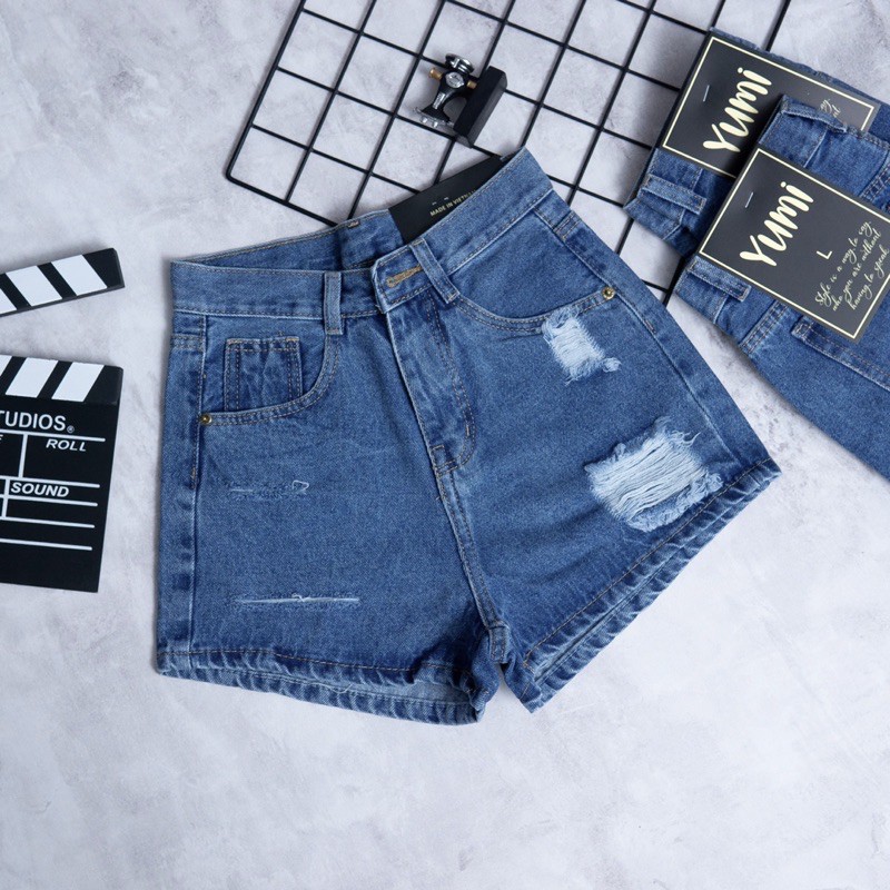 Quần Sọt Jeans Nữ Lưng Cao Rách nhiều mẫu