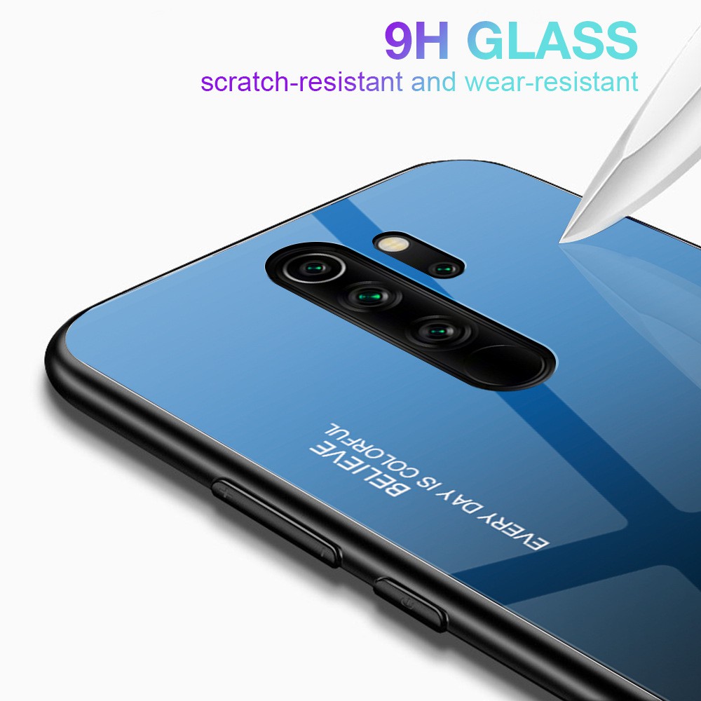 Ốp Lưng Mặt Kính Gradient Cho Xiaomi Redmi Note 8 Pro