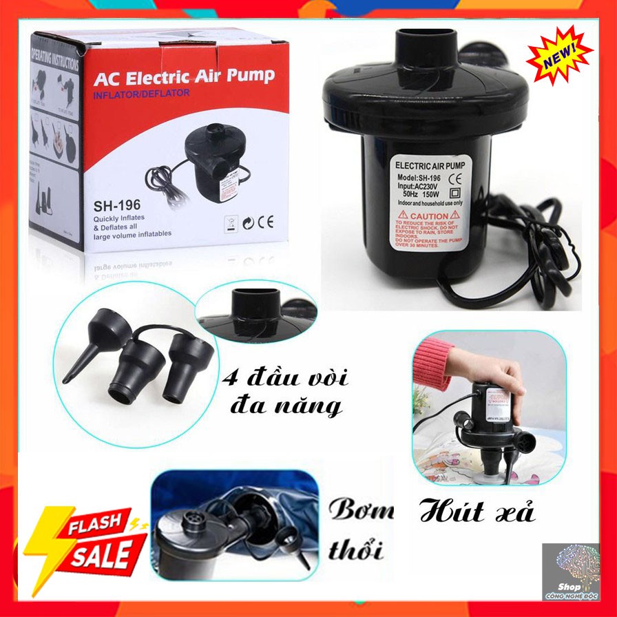 Bơm Điện Mini 2 Chiều Hút Thổi Tiện Lợi - Bơm Phao Bơi, Bơm Ghế Hơi, Bơm Bể Phao, Bơm Hút Chân Không (Loại 1)