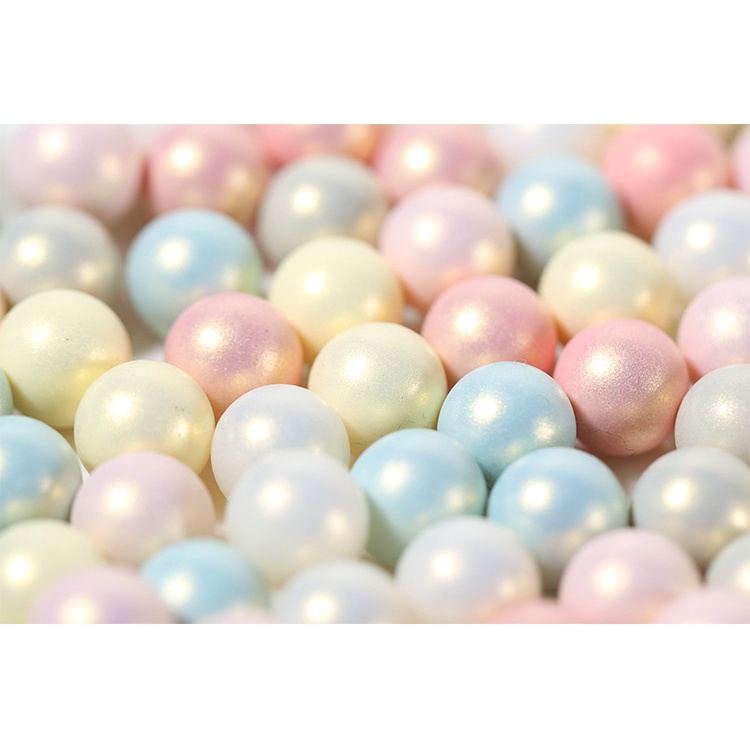 Bộ 10 hạt phụ kiện làm kẹp tóc hình bánh macarons đính ngọc trai nhân tạo nhiều màu sắc