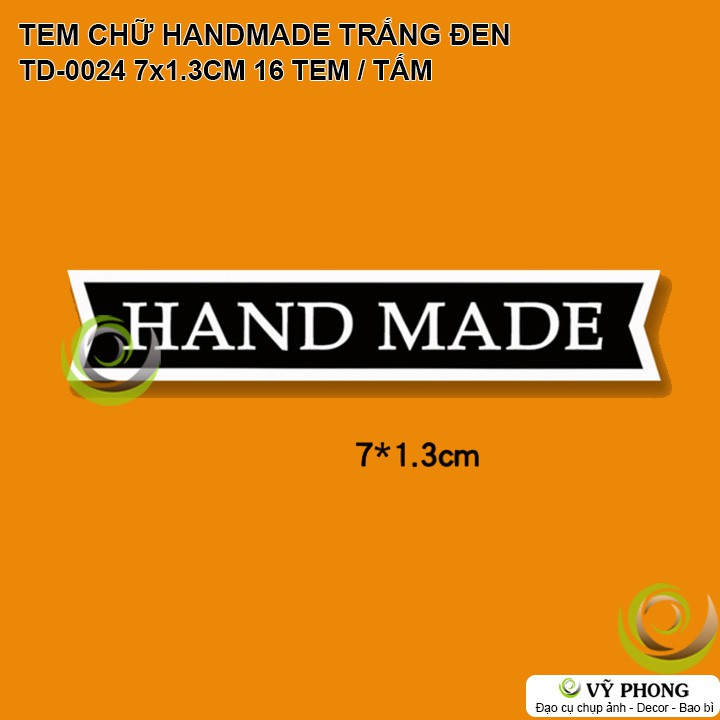 TEM DÁN STICKER CHỮ HANDMADE MÀU TRẮNG ĐEN NHÃN DÁN TRANG TRÍ BAO BÌ TÚI HỘP QUÀ TẶNG TD-0024