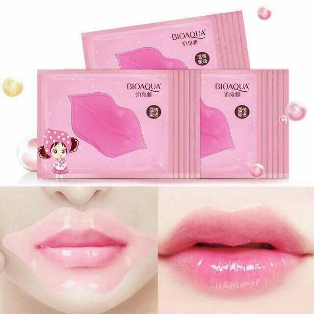 Mạt nạ môi, mask môi Bioaqua Collagen dưỡng ẩm và giúp môi hồng Nourish Lip Membrane Mask ,Róse Cosmestics