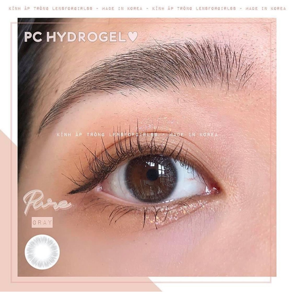 Kính áp tròng xám nhũ Siesta Pure gray dành cho mắt nhạy cảm - Pc Hydrogel | Hạn sử dụng 6 tháng