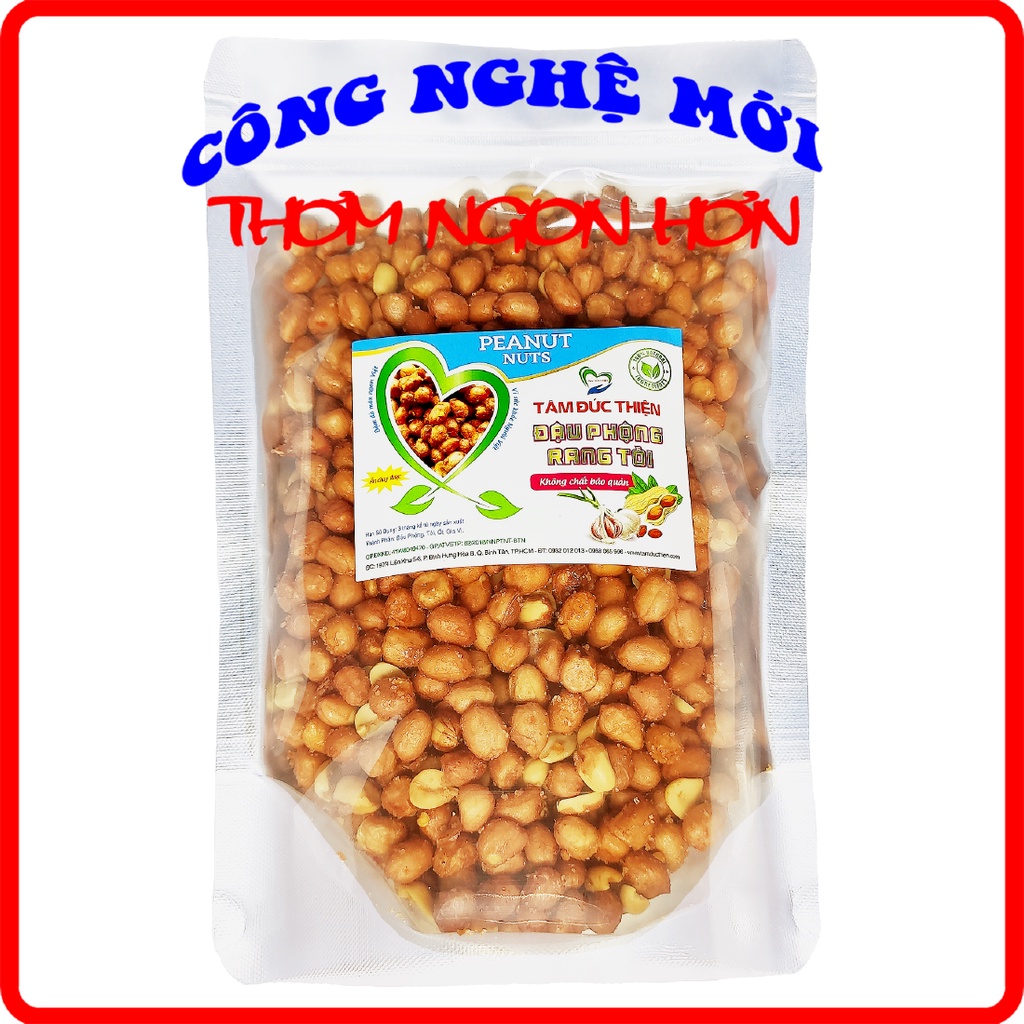 Combo 1KG Đậu Phộng Rang Tỏi Ớt Tâm Đức Thiện (2 x Túi 500GR) đồ ăn vặt