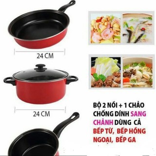 Bộ 3 nồi chảo chống dính