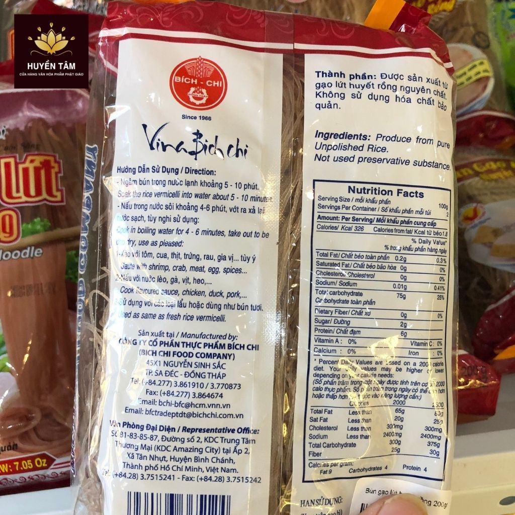 Bún gạo lứt huyết rồng Bích Chi thực phẩm chay cao cấp