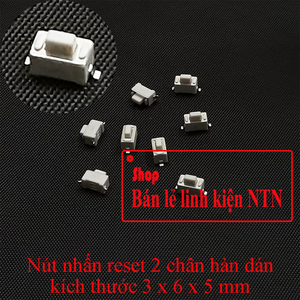 Nút nhấn 2 chân hàn dán 3x6x5mm