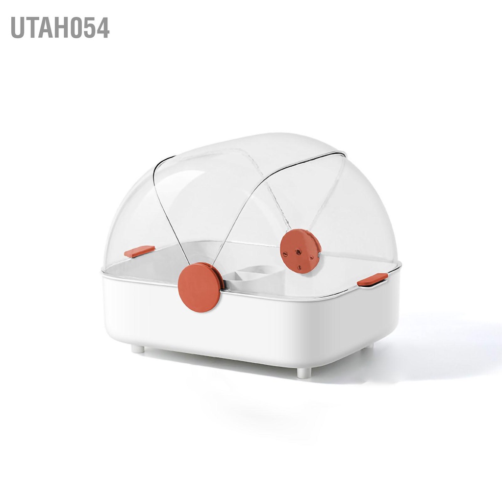 [Hàng Sẵn] Rổ úp bát hình quạt có nắp đậy và thùng đũa đa chức năng Chống bụi sấy khô cho nhà bếp【Utah054】