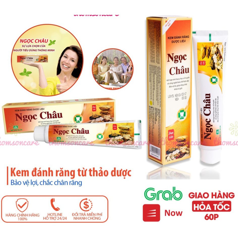 Kem đánh răng dược liệu Ngọc Châu người lớn và trẻ em