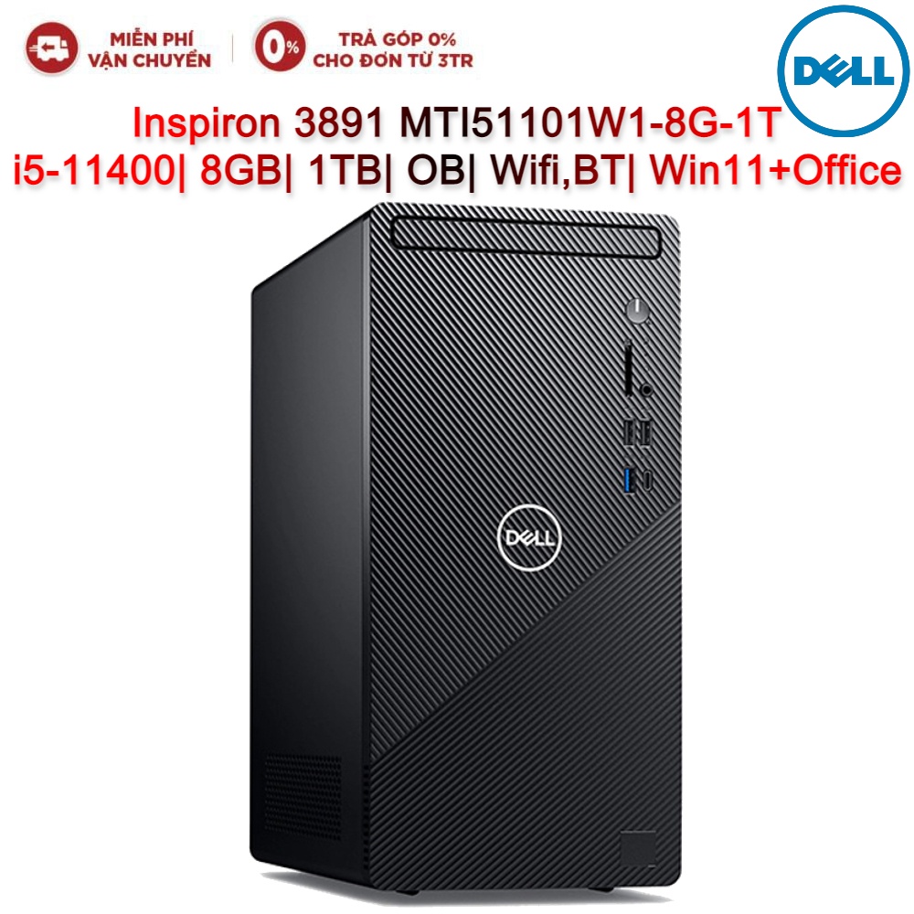 Máy tính để bàn PC DELL Inspiron 3891 MTI51101W1-8G-1T i5-11400| 8GB| 1TB| OB| Wifi,BT|Wi