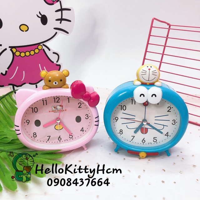 Đồng hồ báo thức Doreamon HelloKitty