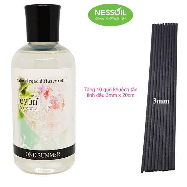 Tinh dầu Refill (thay thế, bổ sung) 180ml, hương Mùa Hè, dùng cắm que khuếch tán, rót vào bộ cắm đã cạn tinh dầu