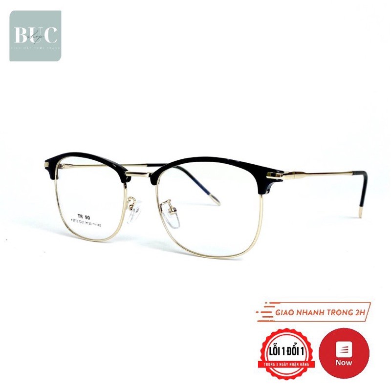 Gọng kính thời trang nhựa viền kim loại tr90 2713 BucShop dành cho nam nữ