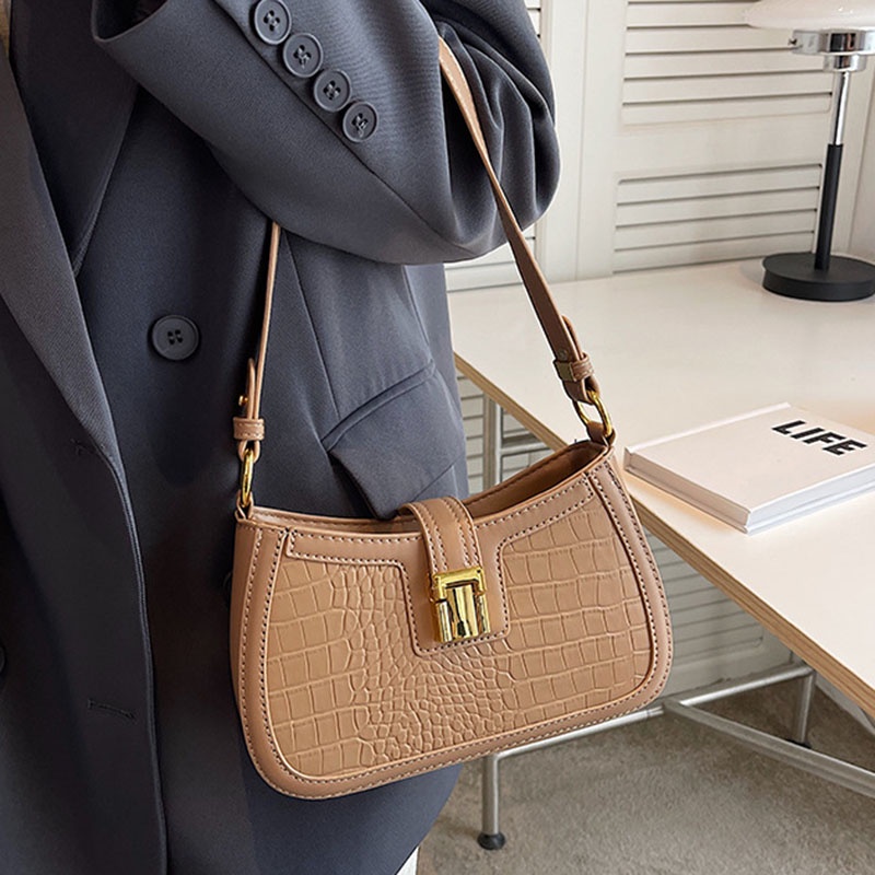 Túi xách IELGY đeo vai vân da cá sấu cao cấp thời trang cho nữ