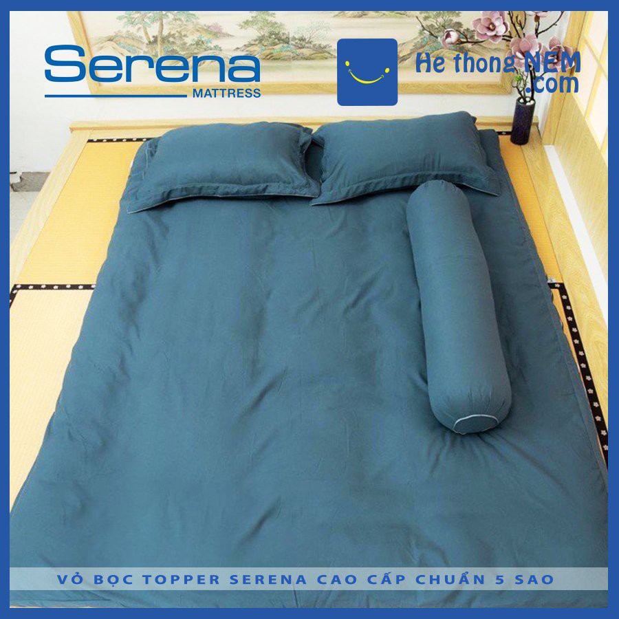 Vỏ Bọc Đệm Topper SERENA Cotton 100% Tấm Bảo Vệ Nệm Vải Cao Cấp –  Hệ Thống Nệm SERENA