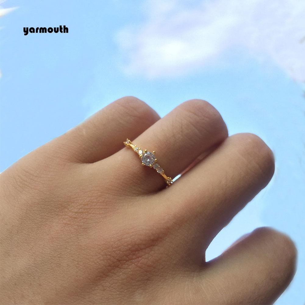 Nhẫn ĐíNh Kim Cương Giả ThờI Trang Cho Nữ