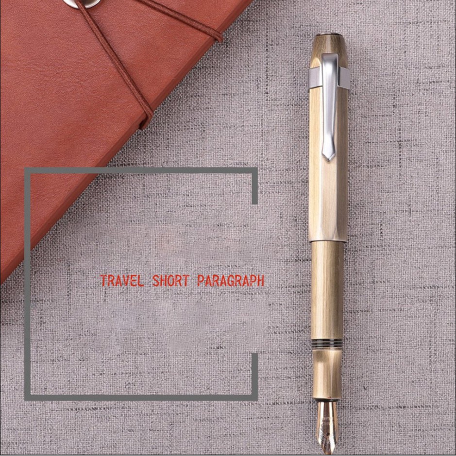 Bút máy thân đồng Brass Pocket  Copper Handmade Pen 0.5/1.0mm