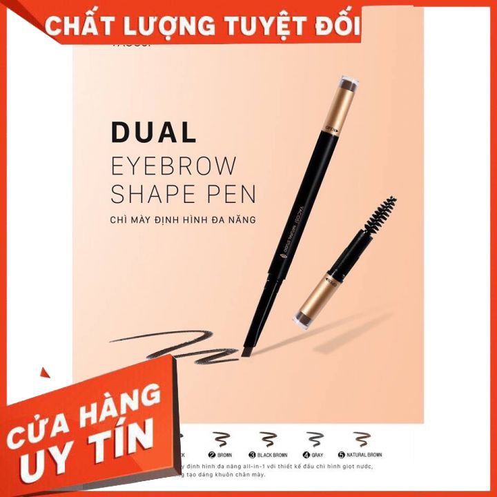 [chính hãng] Chì Kẻ Mày Định Hình Đa Năng Vacosi Dual Eyebrow Shape Pen  chất chì mịn giữ màu lâu trôi