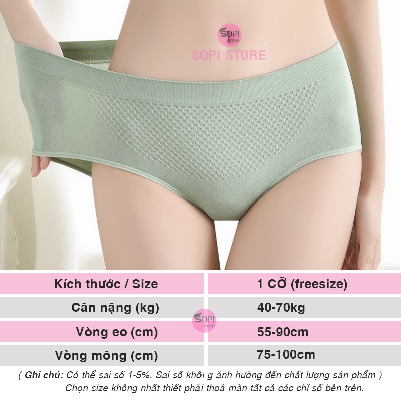Quần lót nữ cotton tổ ong 3D xuất Nhật freesize, quần lót nâng mông siêu co giãn kháng khuẩn QLH23 - Sopi Store | BigBuy360 - bigbuy360.vn