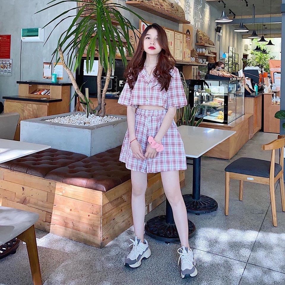 Set áo + quần sooc kẻ 0019 (kèm ảnh thật,video) | BigBuy360 - bigbuy360.vn