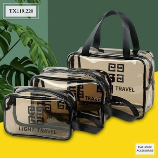 Set 3 túi trong suốt Nhật Vy đựng đồ trang điểm đi du lịch nhỏ gọn tiện lợi xinh xắn - TX119