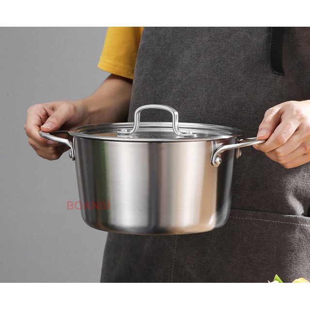 Nồi 3 lớp inox 304 (18/10) hình côn độc đáo hàng nội địa Trung Quốc có thể mua kèm vỉ hấp siêu chất tiện dụng