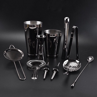Sét 11 Dụng Cụ Pha Chế Cao Cấp Inox #304 - Màu Shiny Black [ Thép Không Gỉ ]