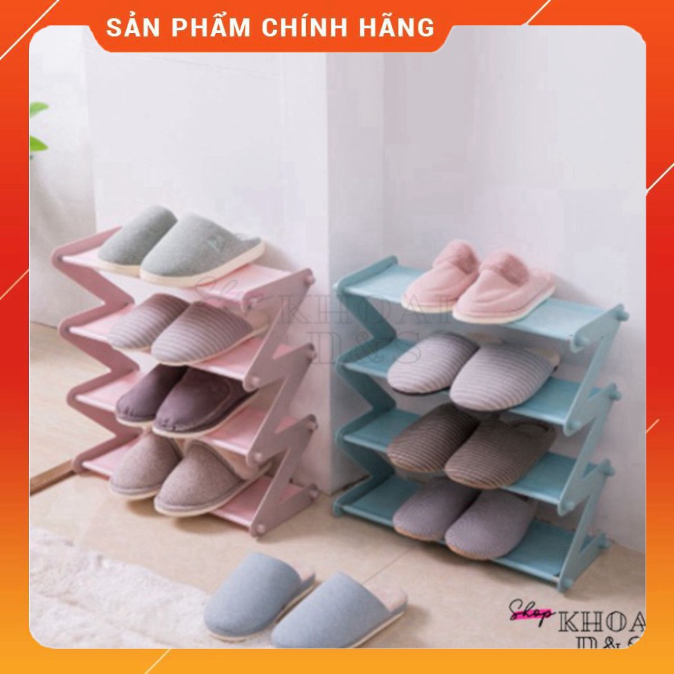 Kệ giày dép 4 tầng chữ Z đa năng l Kệ để giày dép, sách vở thanh inox, giá vải, dễ dàng lắp ghép, cao 50cm | (HO2)