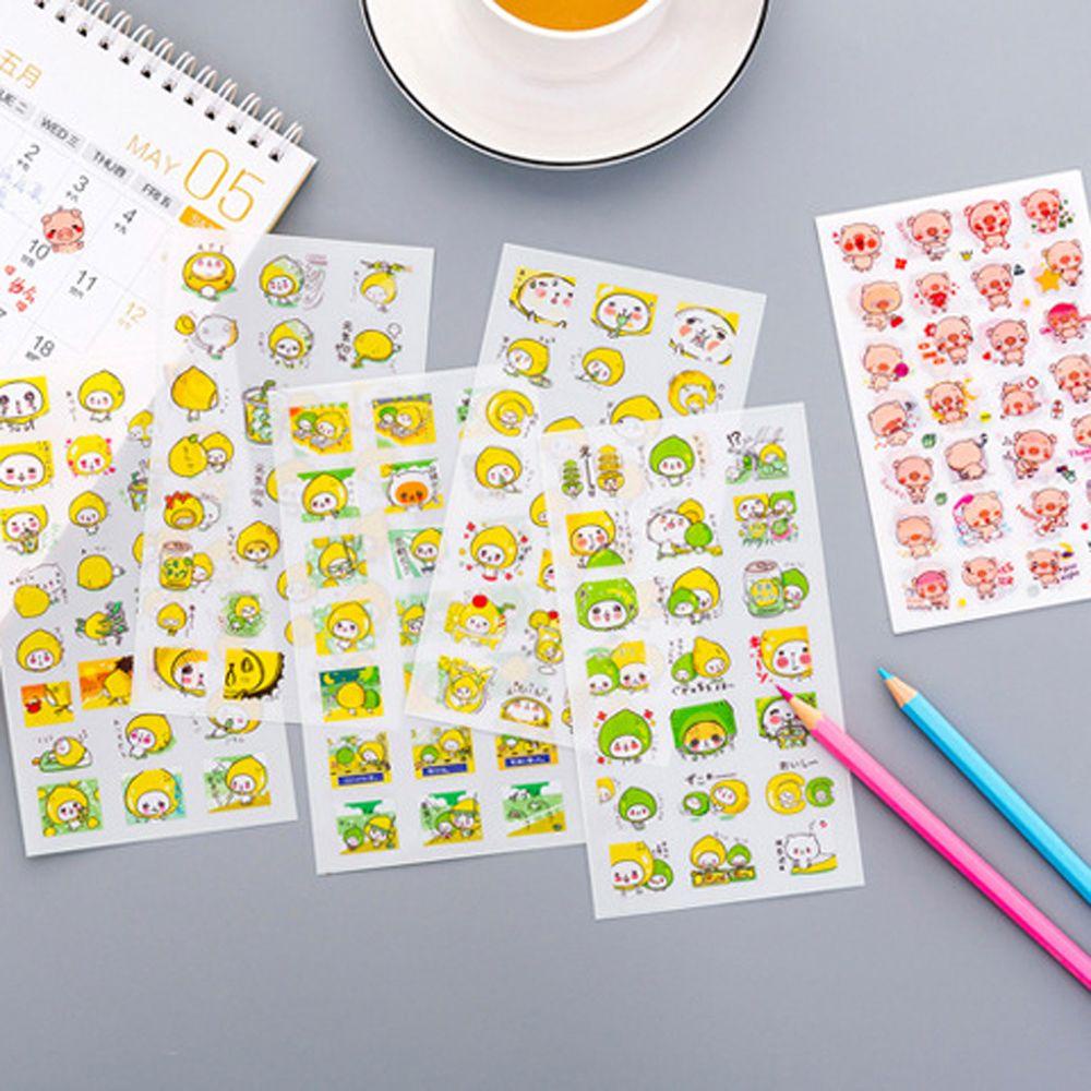 Bộ 6 Tấm Sticker Hoạt Hình Đáng Yêu Dán Trang Trí Nhật Ký