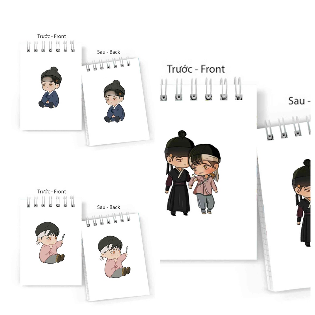 Sổ tay in hình Dạ ký boylove lò xo 6x10 ghi chú tiện lợi học tập xinh xắn anime chibi