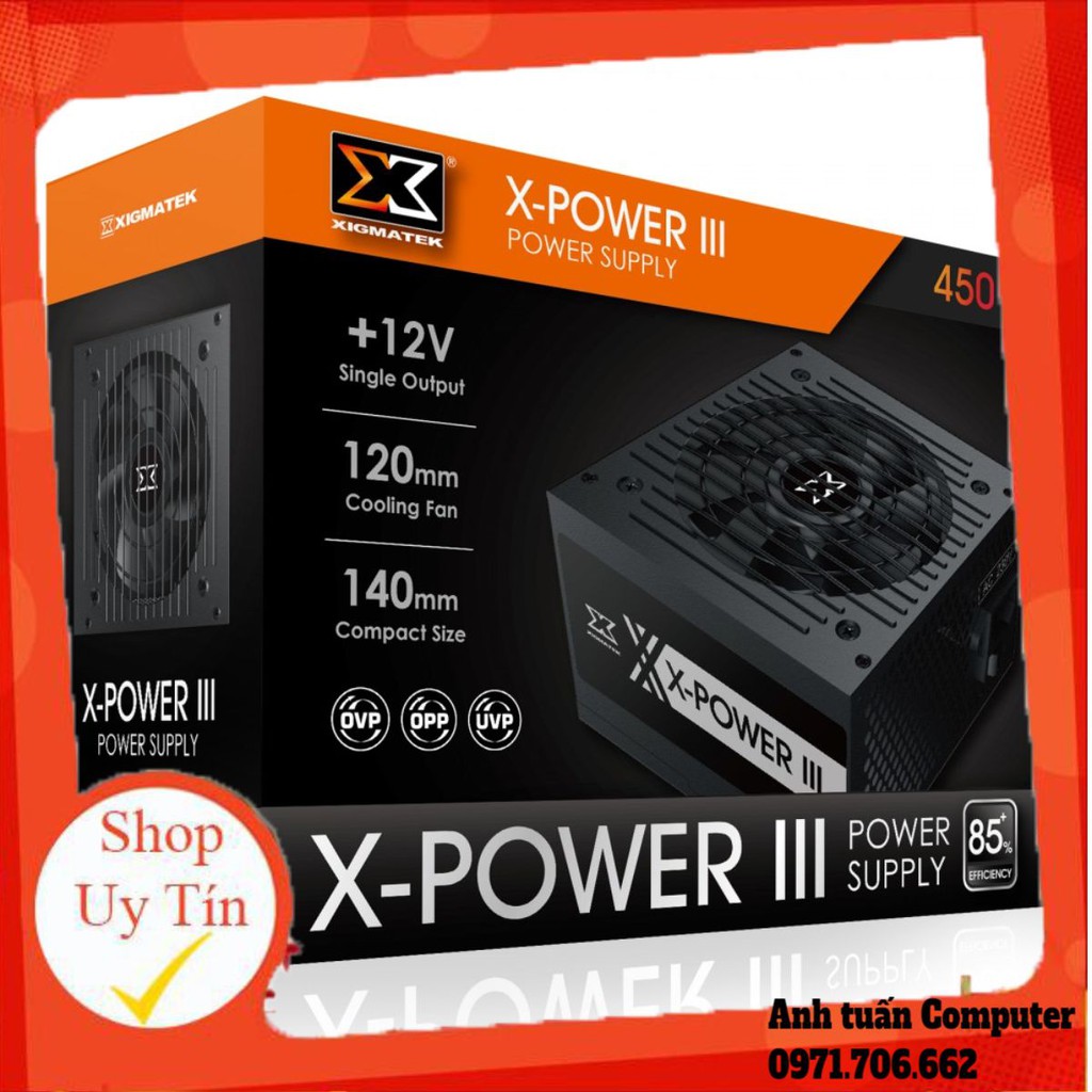 Nguồn Máy Tính Công Suất Thực XIGMATEK X-POWER III 450 - Bảo Hành Mai Hoàng