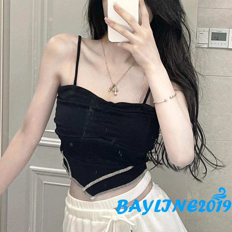 Áo Lửng Hai Dây Hở Lưng Phong Cách Mùa Hè Quyến Rũ Dành Cho Nữ