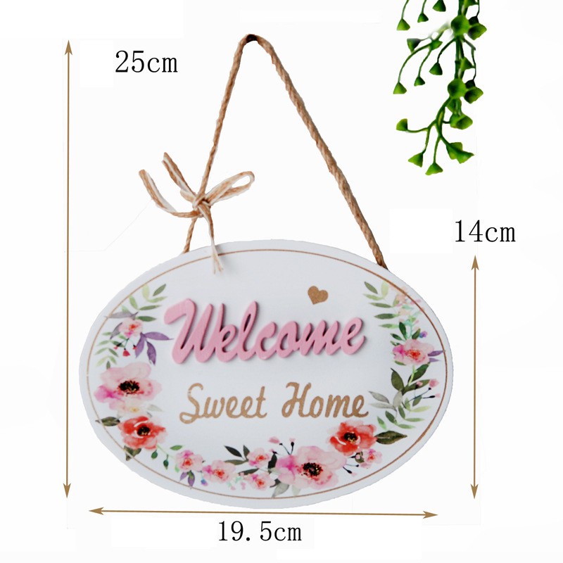 2Pcs Welcome Sign Front Door Decor Vintage Wooden Home Decor Sign Welcome to Our Home Wall Art Sign Wall Hanging Sign