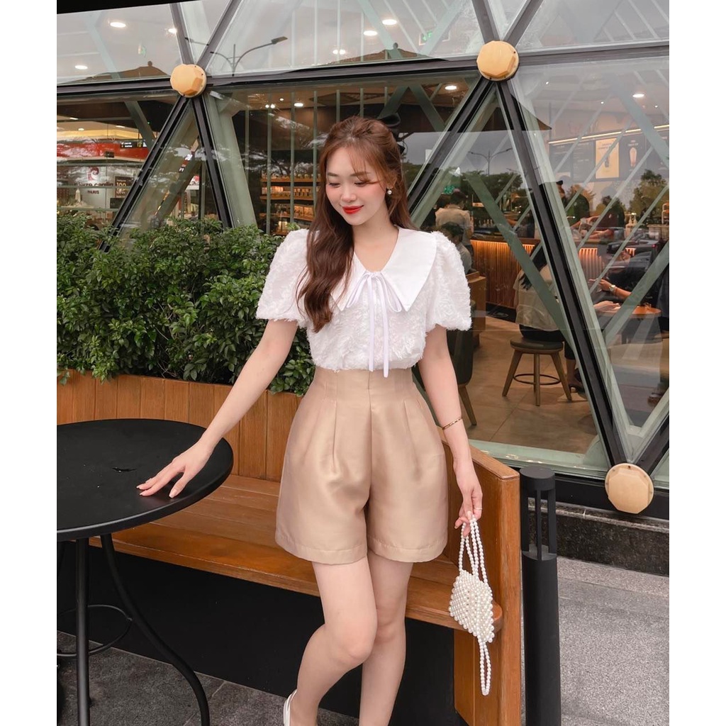 Áo sơ mi voan & Quần Tacfa nâu