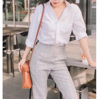 Áo sơ mi dấu cúc kiểu dáng basic dễ phối đồ